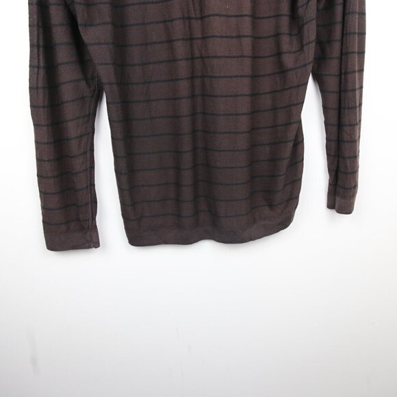 Armani Collezioni 100% Wool V-Neck Striped Long Sleeve Knit Shirt Size XXL - Picture 4 of 6